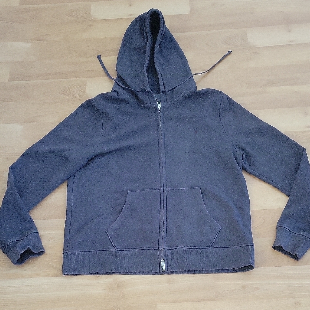 ALL SAINTS Dark Gray Zip-Up Hoodie
